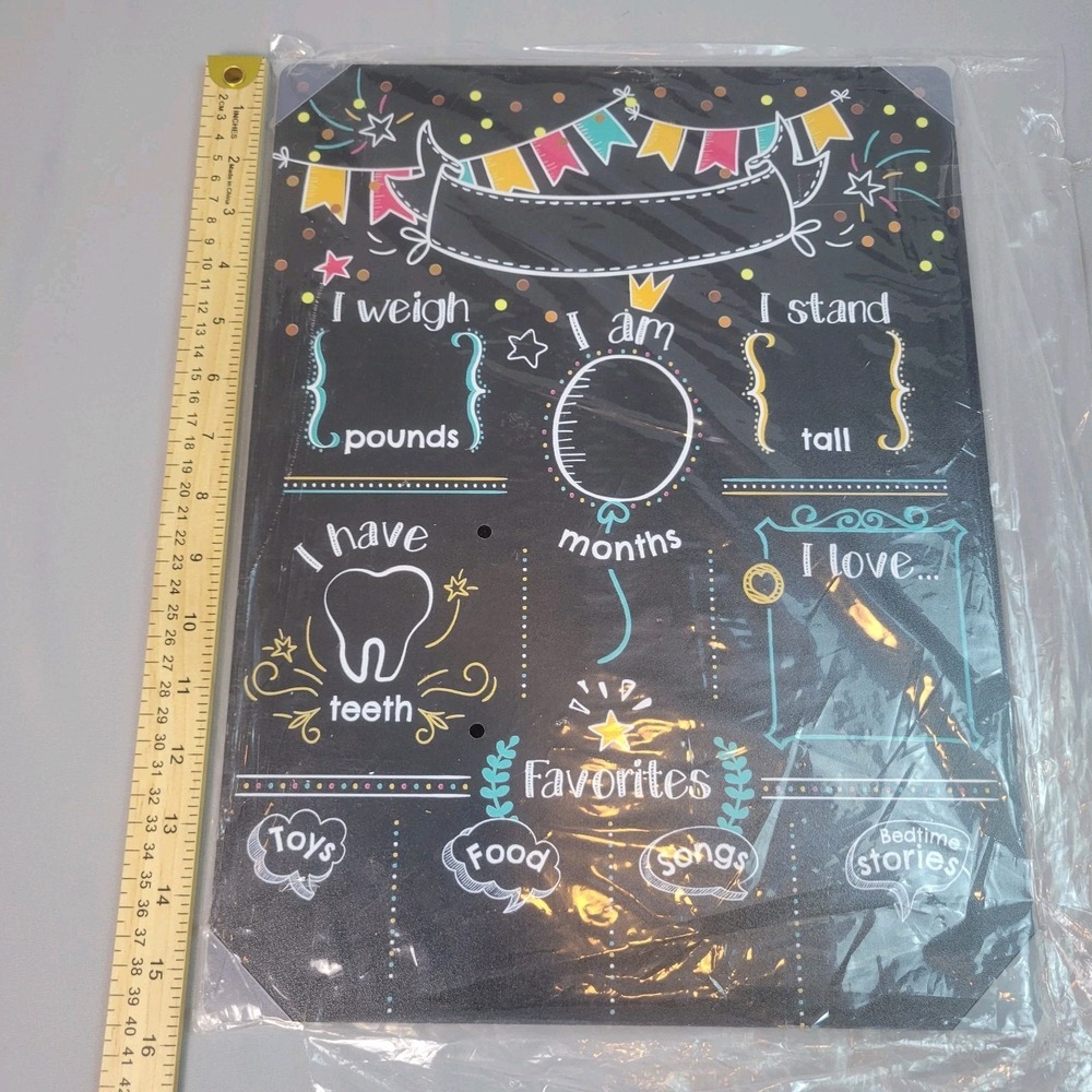 Baby Milestone Chalkboard - Monthly Photo Prop & Baby Growth Board - Birthday Mi